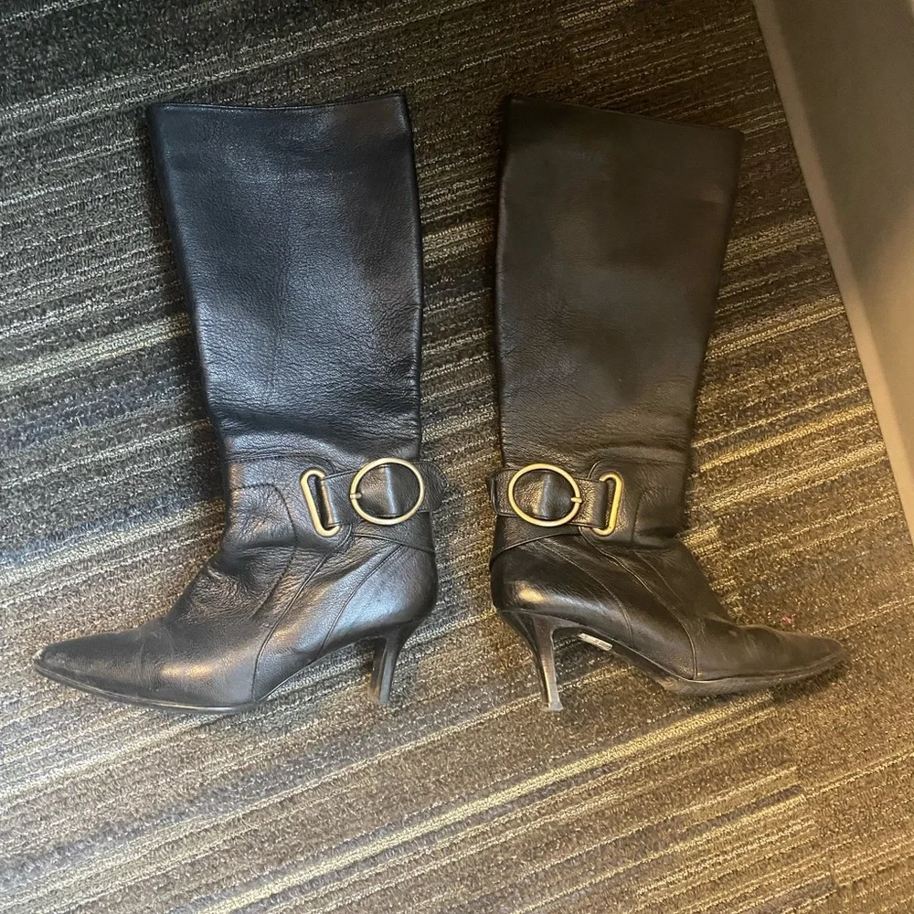 Esquire all-leather knee boots size 7 - Picture 1 of 2